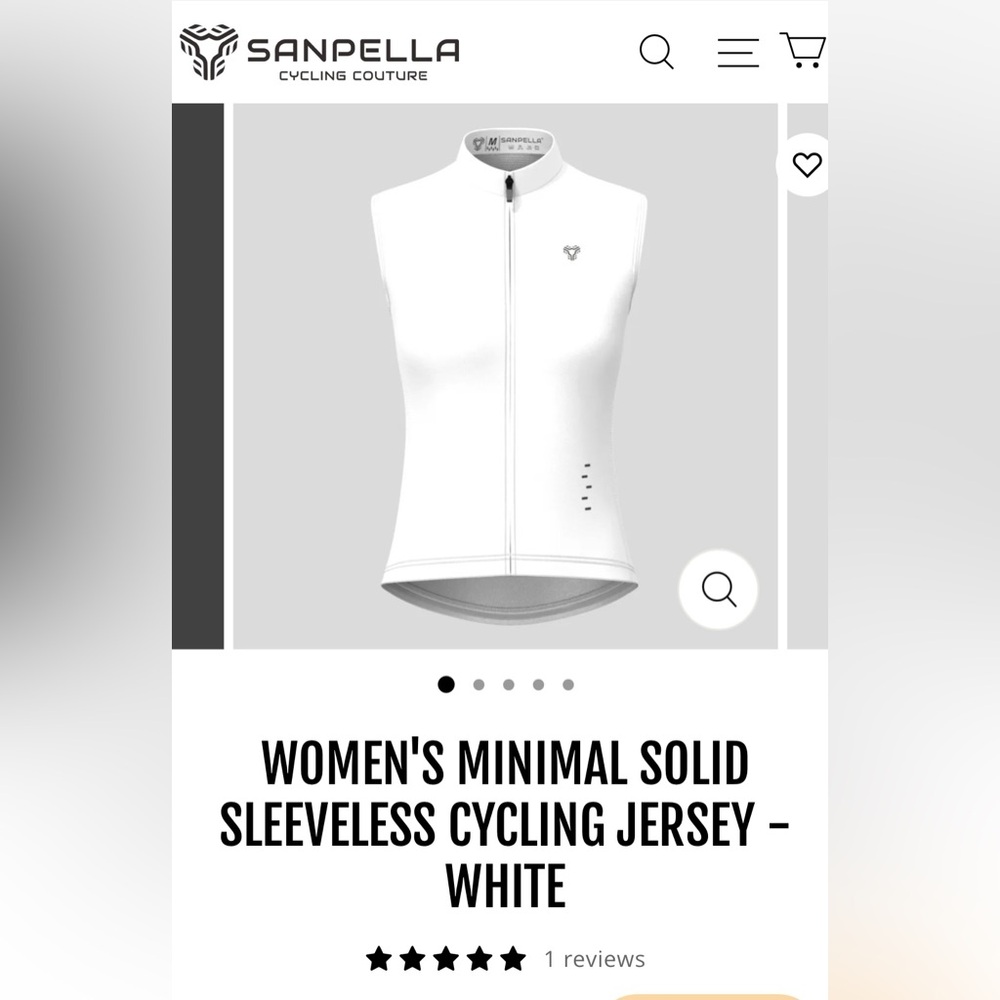 Women’s Sanpella White Cycling Jersey - Medium